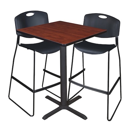Cain Cain Cafe Table & Chair Set, 30 W, 30 L, 42 H, Cherry TCB3030CH4495BK
